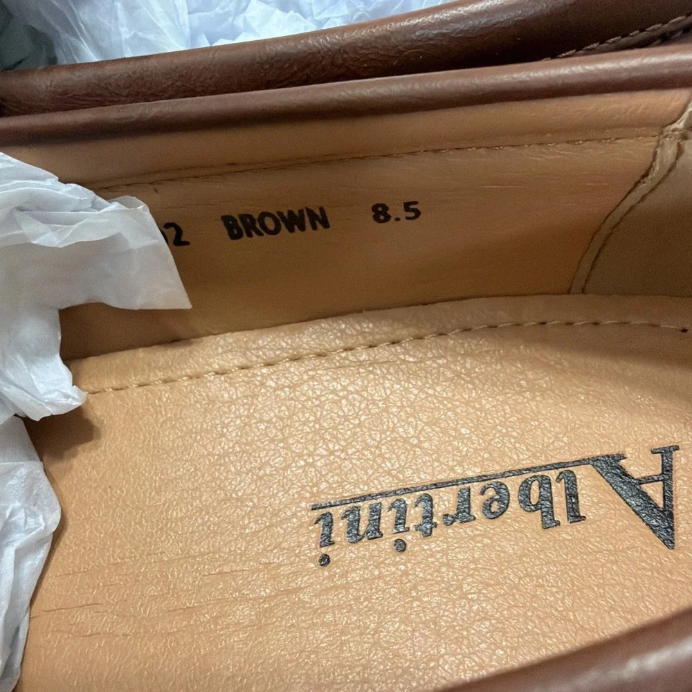 Albertini Men's Brown Bit Loafers‎ 8.5 Dress Shoe New With Box